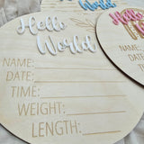 Hello World Announcement Plaque - Assorted