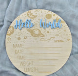 Hello World Announcement Plaque - Assorted