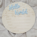 Hello World Announcement Plaque - Assorted