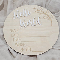 Hello World Announcement Plaque - Leaf