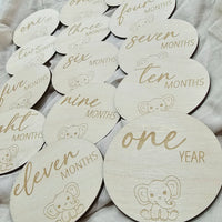 Baby Milestone Engraved Discs - Elephant