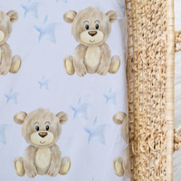 Bamboo Jersey Fitted Bassinet/ Change Mat Cover - Teddy Bears