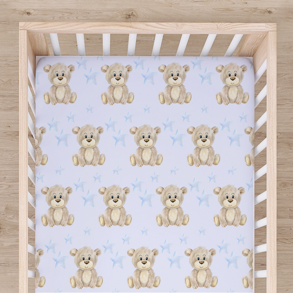 Bamboo Fitted Cot Sheet - Teddy Bears