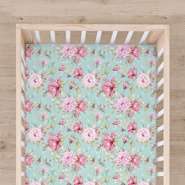 Bamboo Fitted Cot Sheet - Camellia