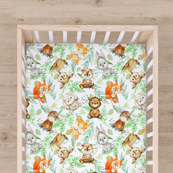 Bamboo Fitted Cot Sheet - Woodland
