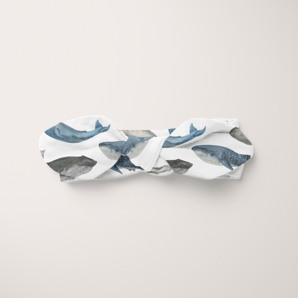 Topknot Headband | Whales