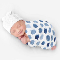 Cotton Snuggle Stretch Wrap - Blue Spots