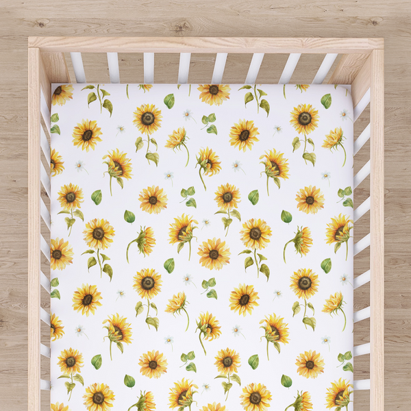 Bamboo Fitted Cot Sheet - Sunflower